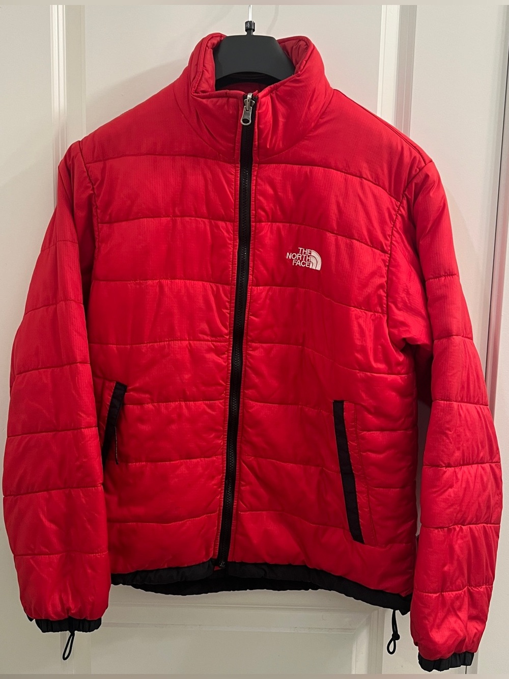 Vintage The North Face Men’s Bright Red Insulated Nylon Jacket Size M